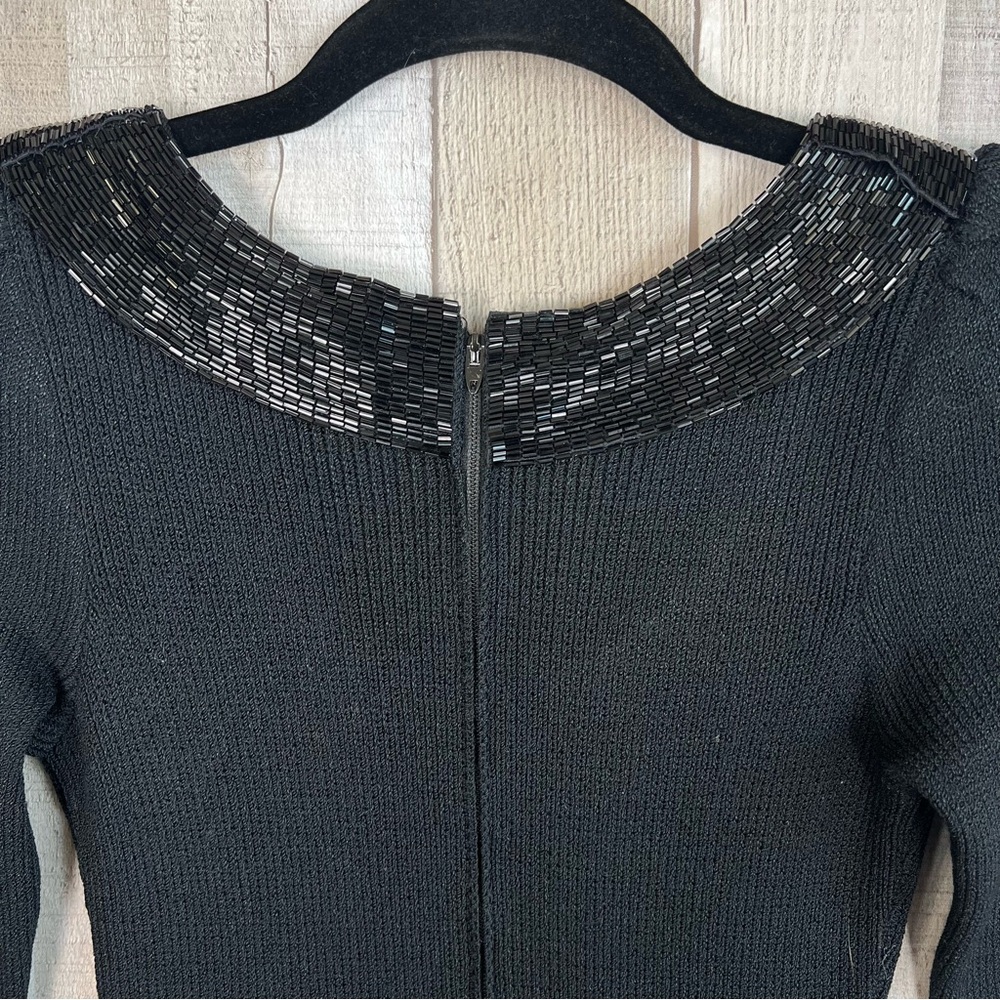 Vintage ST JOHN Lillie Rubin Black
Santana Puff Sleeve Beaded Trim Evening
Dress - Picture 8 of 9